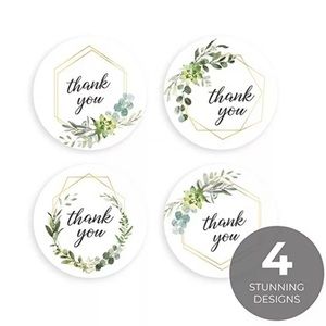 500 Thank You Stickers Packaging Rustic Floral